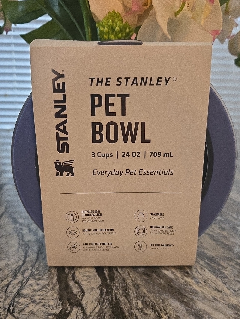 Stanley Blue Pet Bowl with Stainless Steel Interior
